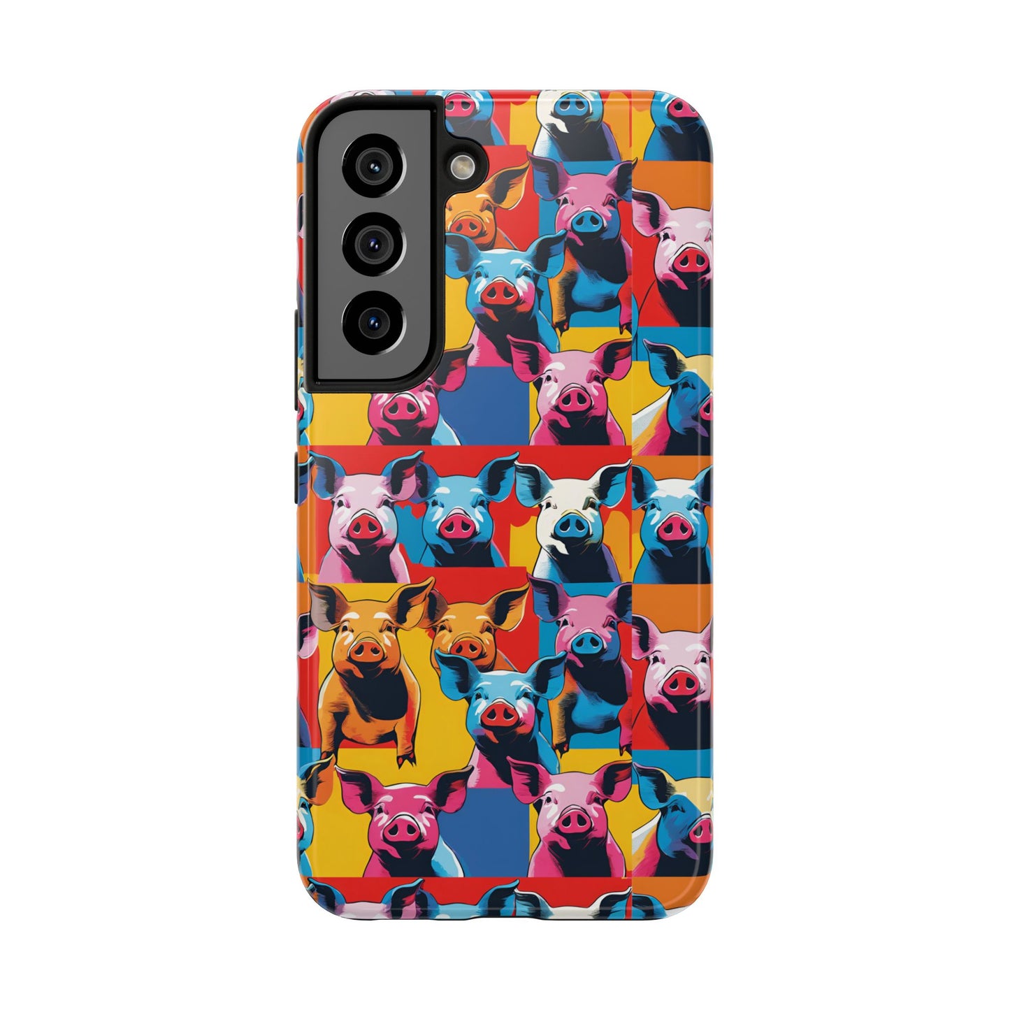 Colorful Pop Art Style Pigs Design - Tough Phone Cases for iPhone and Samsung Smartphones