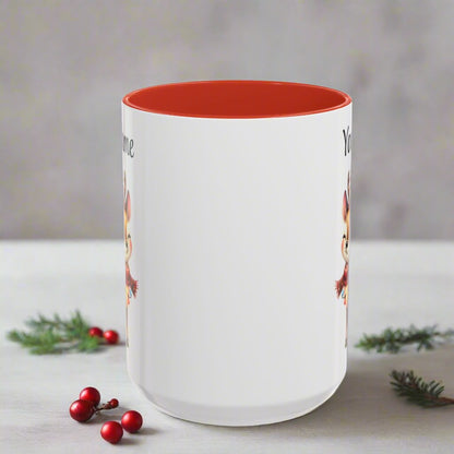 Personalized Coffee Mug Vintage Reindeer Design (11oz or15oz) Christmas Mug - Design #12