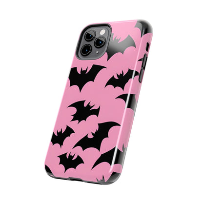 Halloween Bats on Pink - Tough Phone Case for iPhones and Samsung Smartphones