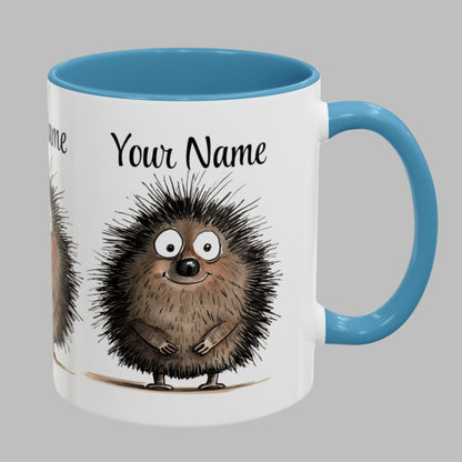 Personalized Funny Cute Porcupine Accent Coffee Mug (11oz, 15oz)