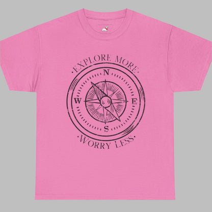 Tee - Explore More Worry Less Unisex Heavy Cotton - Women's