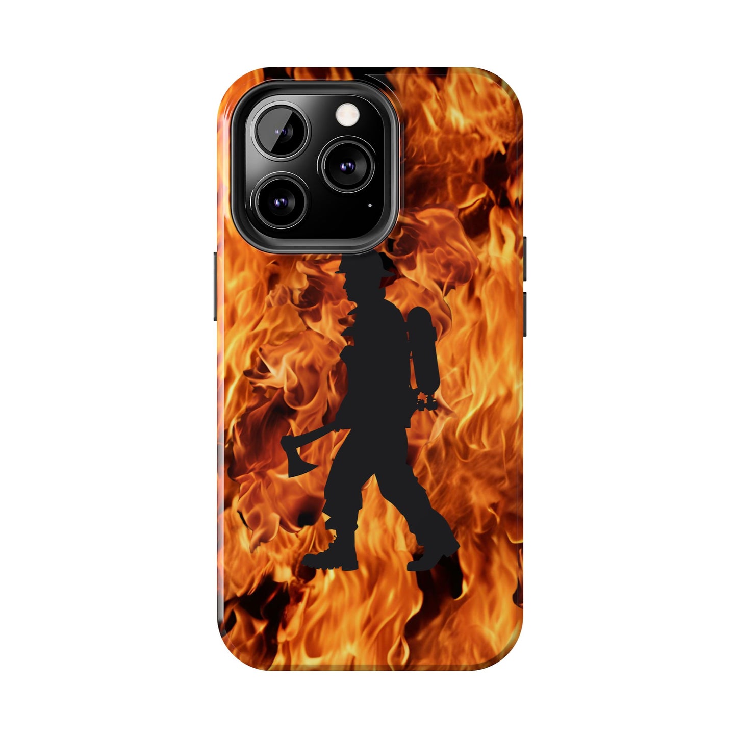 Phone Case Firefighter Silhouette Design for iPhone and Samsung Smartphones