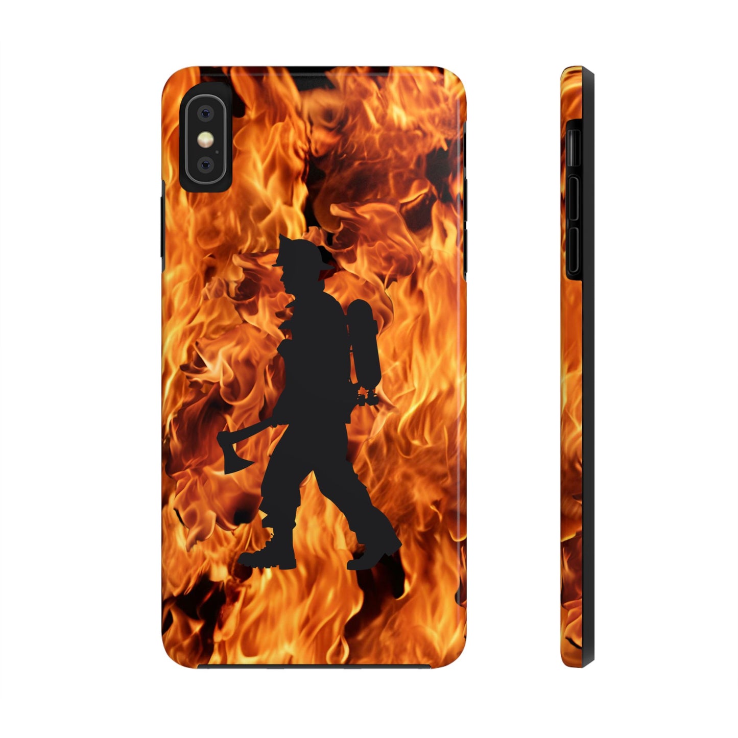 Phone Case Firefighter Silhouette Design for iPhone and Samsung Smartphones