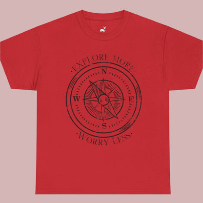 Tee - Explore More Worry Less Unisex Heavy Cotton - Women's