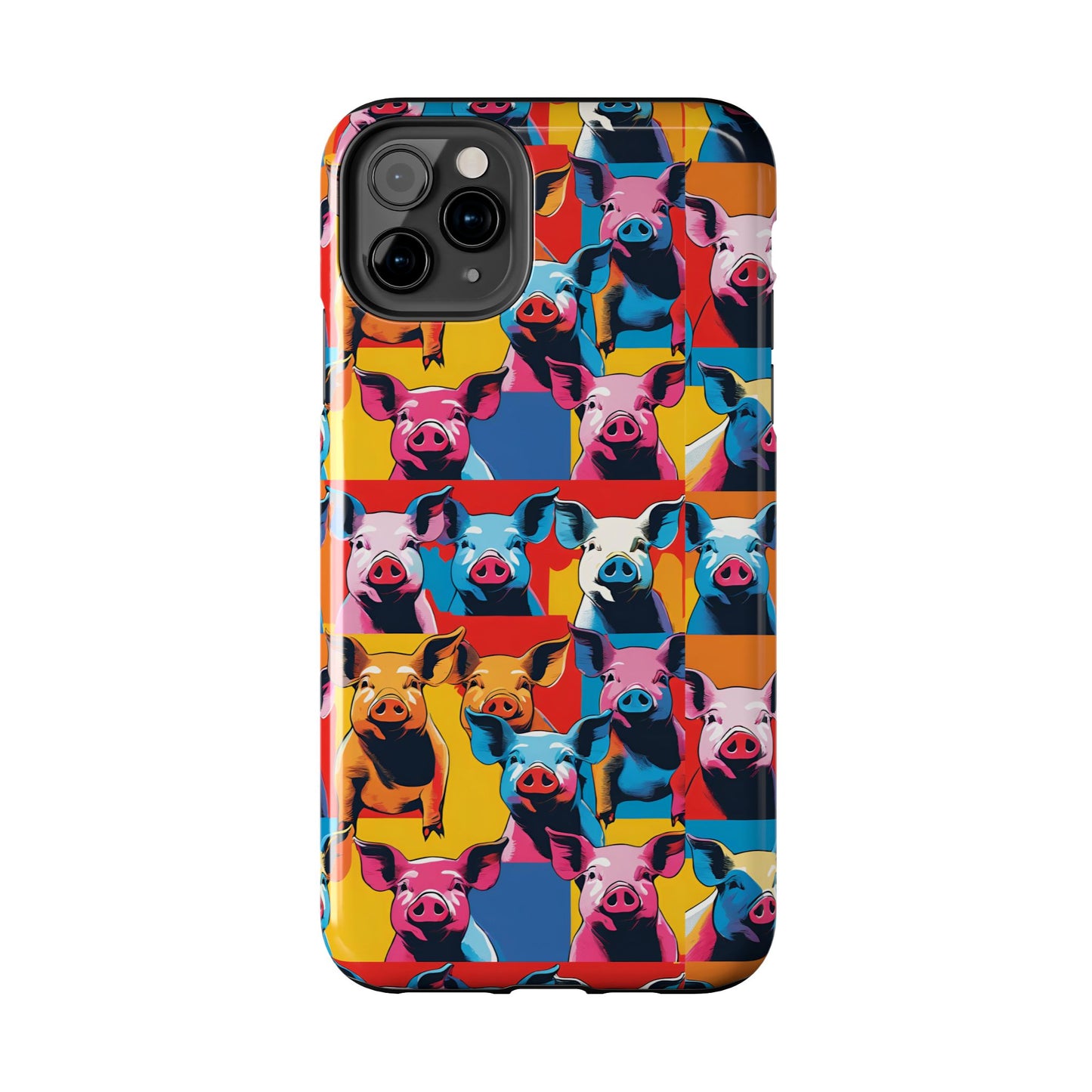 Colorful Pop Art Style Pigs Design - Tough Phone Cases for iPhone and Samsung Smartphones