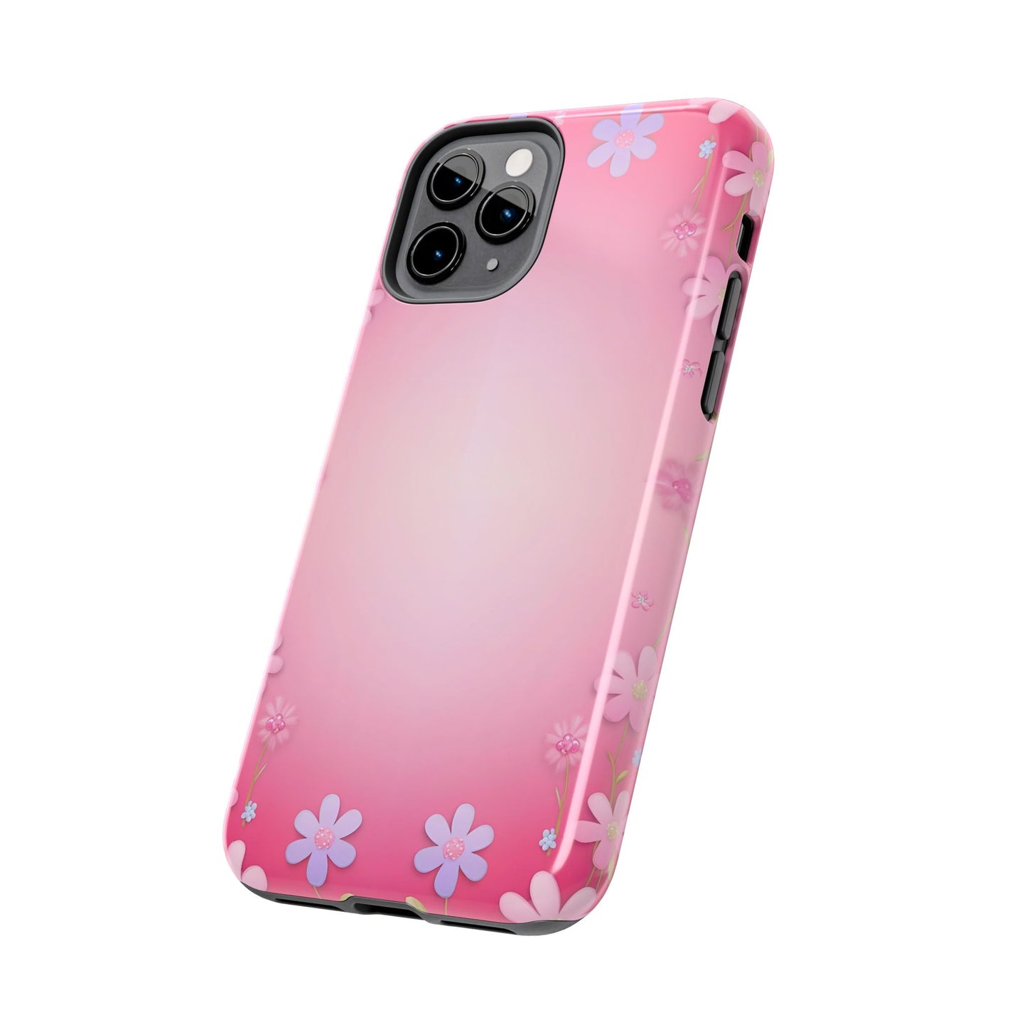Phone Case - Flowers on Pink Ombre Design