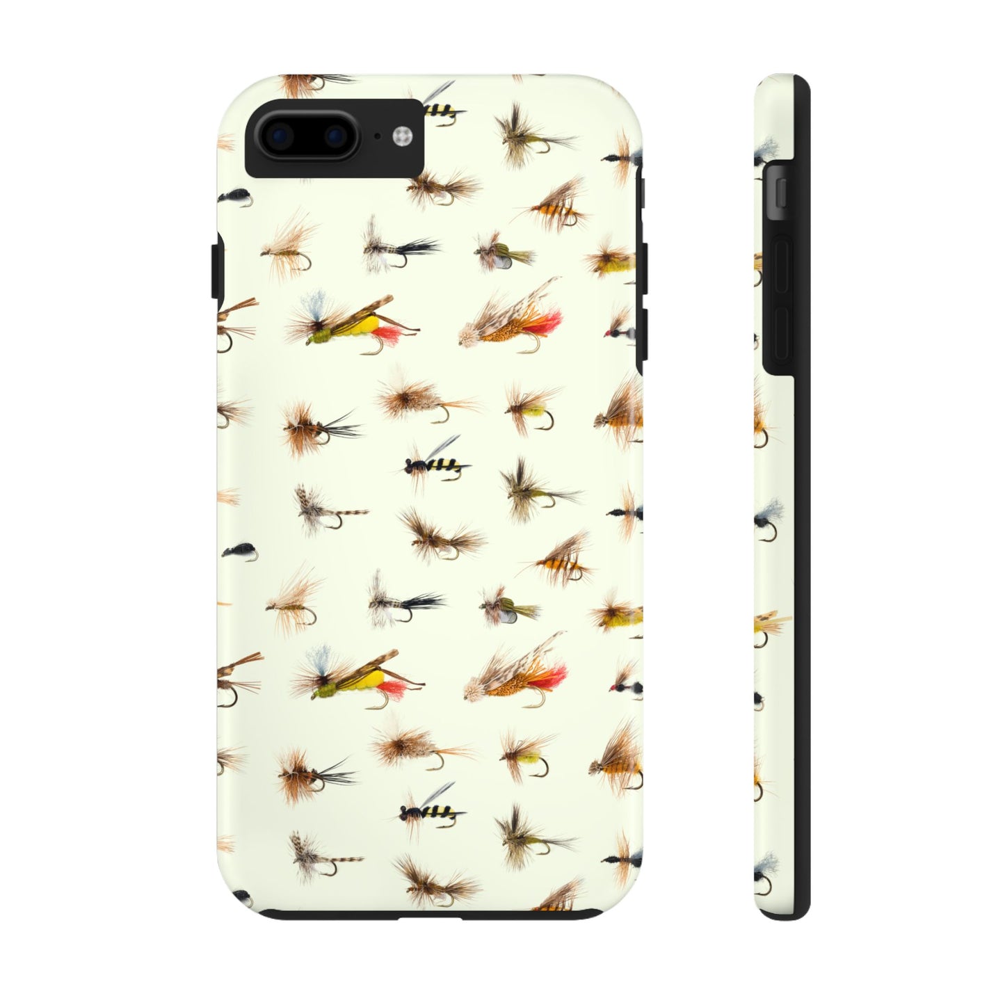 Dry Fly Fishing Lures in Cream  Tough Phone Case for iPhone and Samsung Smartphones