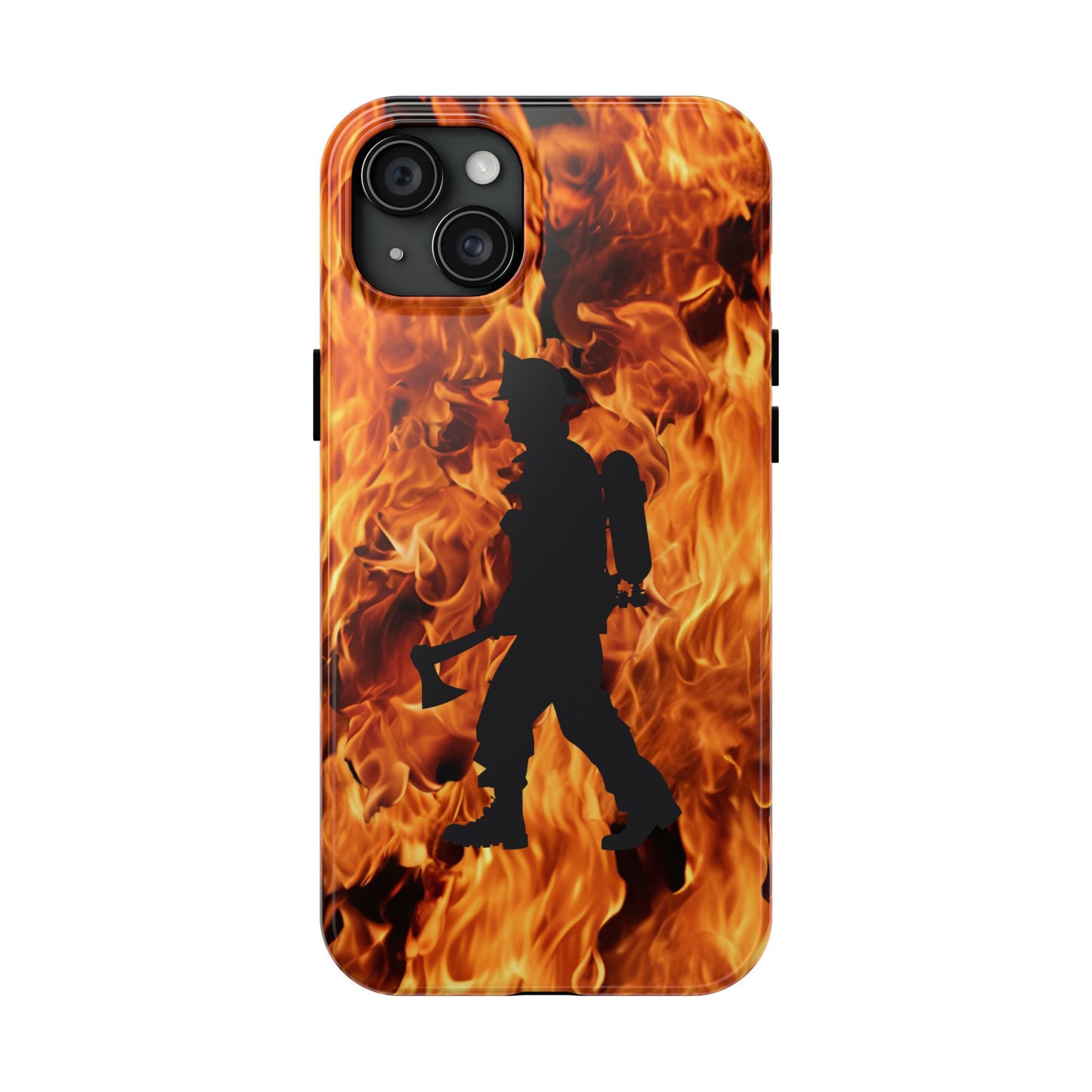 Phone Case Firefighter Silhouette Design for iPhone and Samsung Smartphones