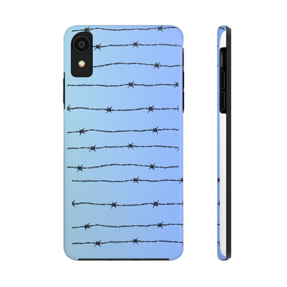 Barbed Wire on Blue - Tough Phone Case for iPhone and Samsung Phone Cases