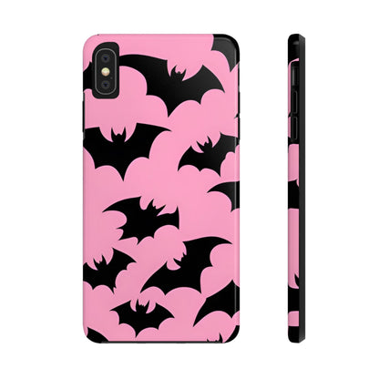 Halloween Bats on Pink - Tough Phone Case for iPhones and Samsung Smartphones