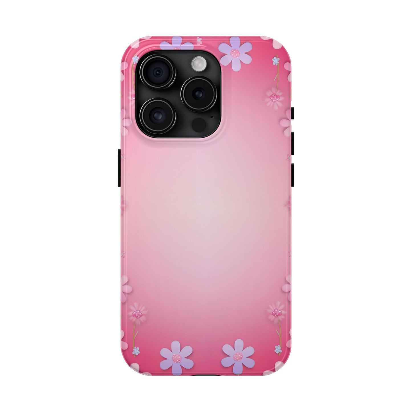 Phone Case - Flowers on Pink Ombre Design