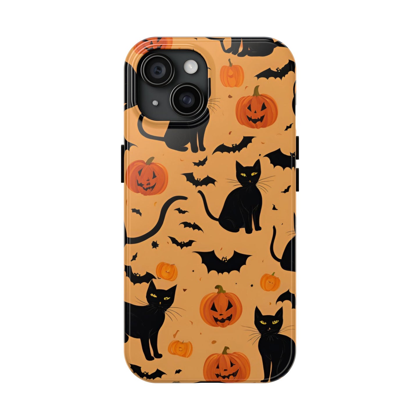 Halloween Black Cats and Pumpkins - Tough Phone Case for iPhones and Samsung Smartphones