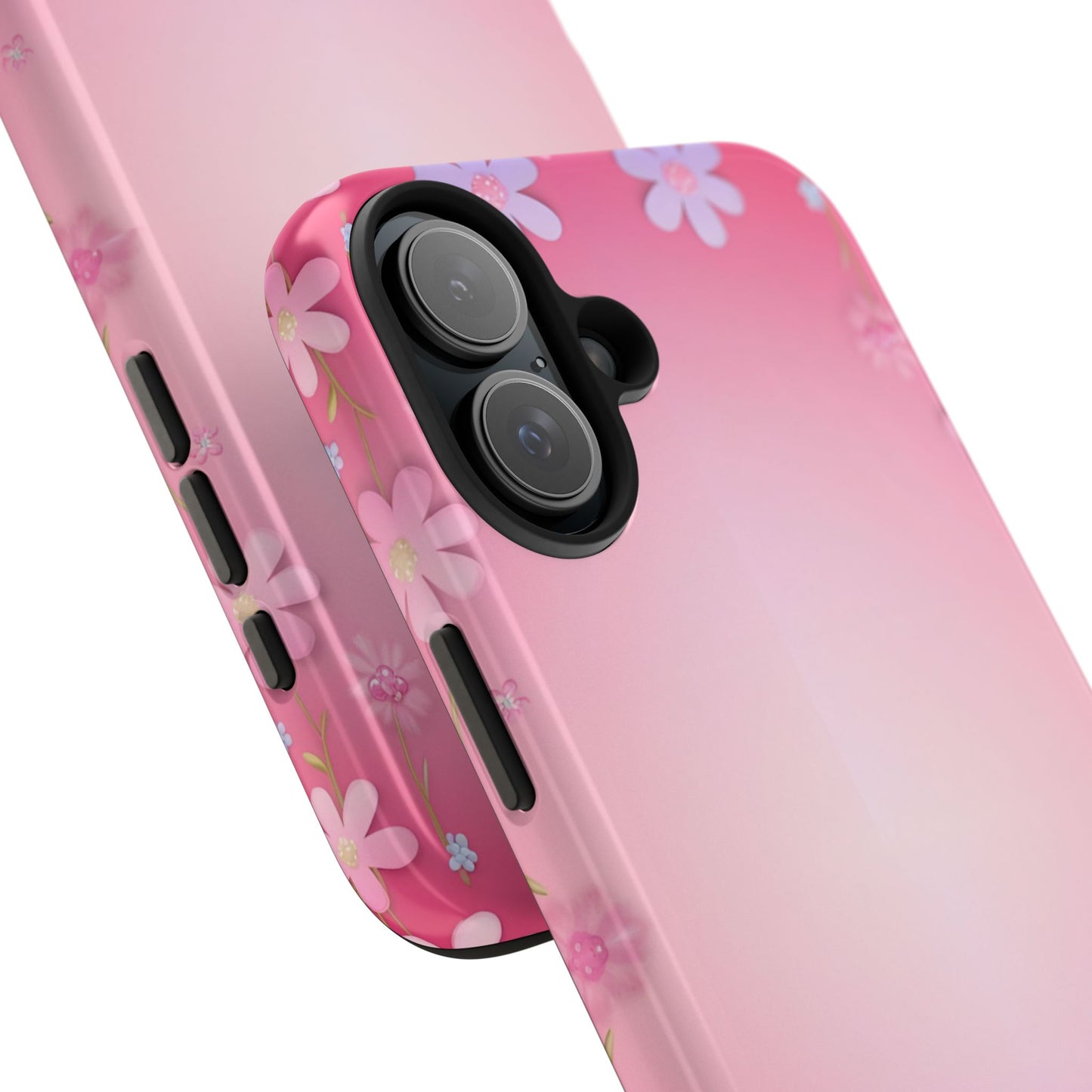 Phone Case - Flowers on Pink Ombre Design