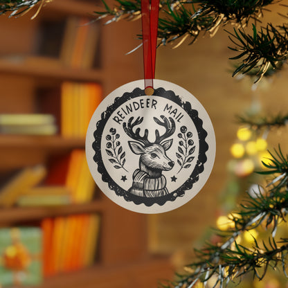Metal Ornaments - North Pole Reindeer Distressed Design