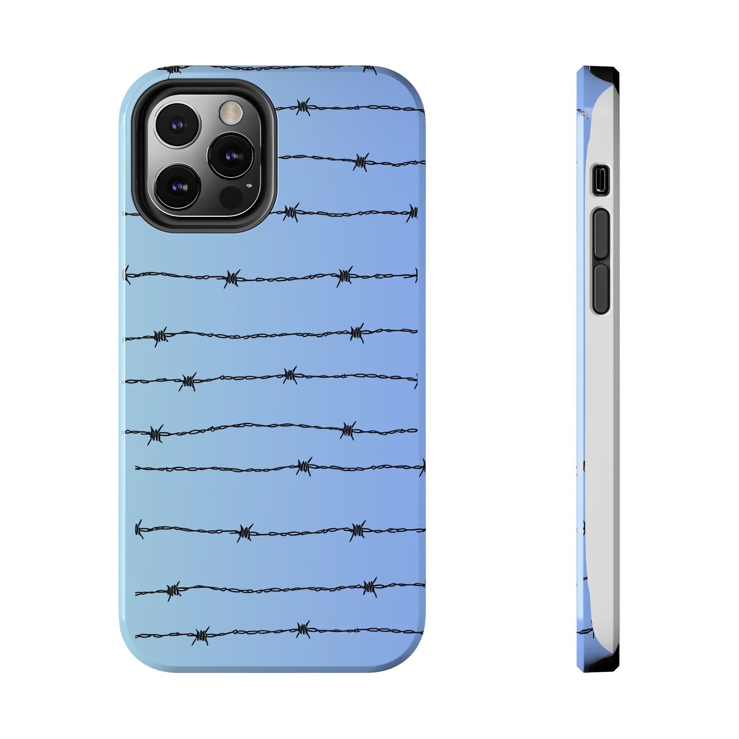 Barbed Wire on Blue - Tough Phone Case for iPhone and Samsung Phone Cases