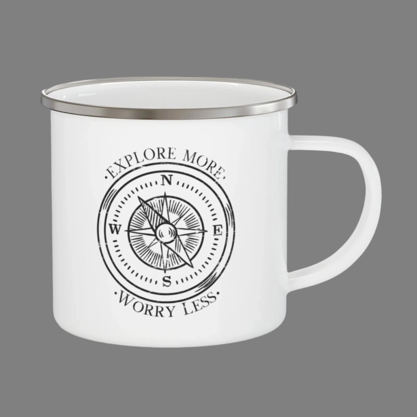 Explore More, Worry Less Enamel Camping Mug