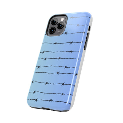 Barbed Wire on Blue - Tough Phone Case for iPhone and Samsung Phone Cases