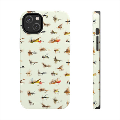 Dry Fly Fishing Lures in Cream  Tough Phone Case for iPhone and Samsung Smartphones