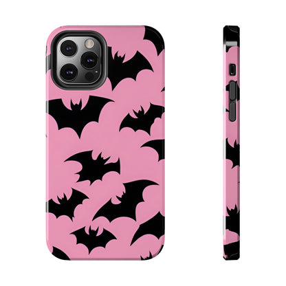 Halloween Bats on Pink - Tough Phone Case for iPhones and Samsung Smartphones