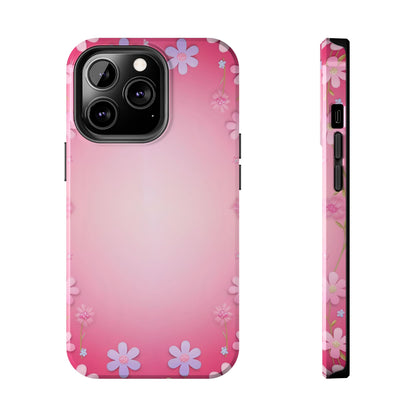 Phone Case - Flowers on Pink Ombre Design