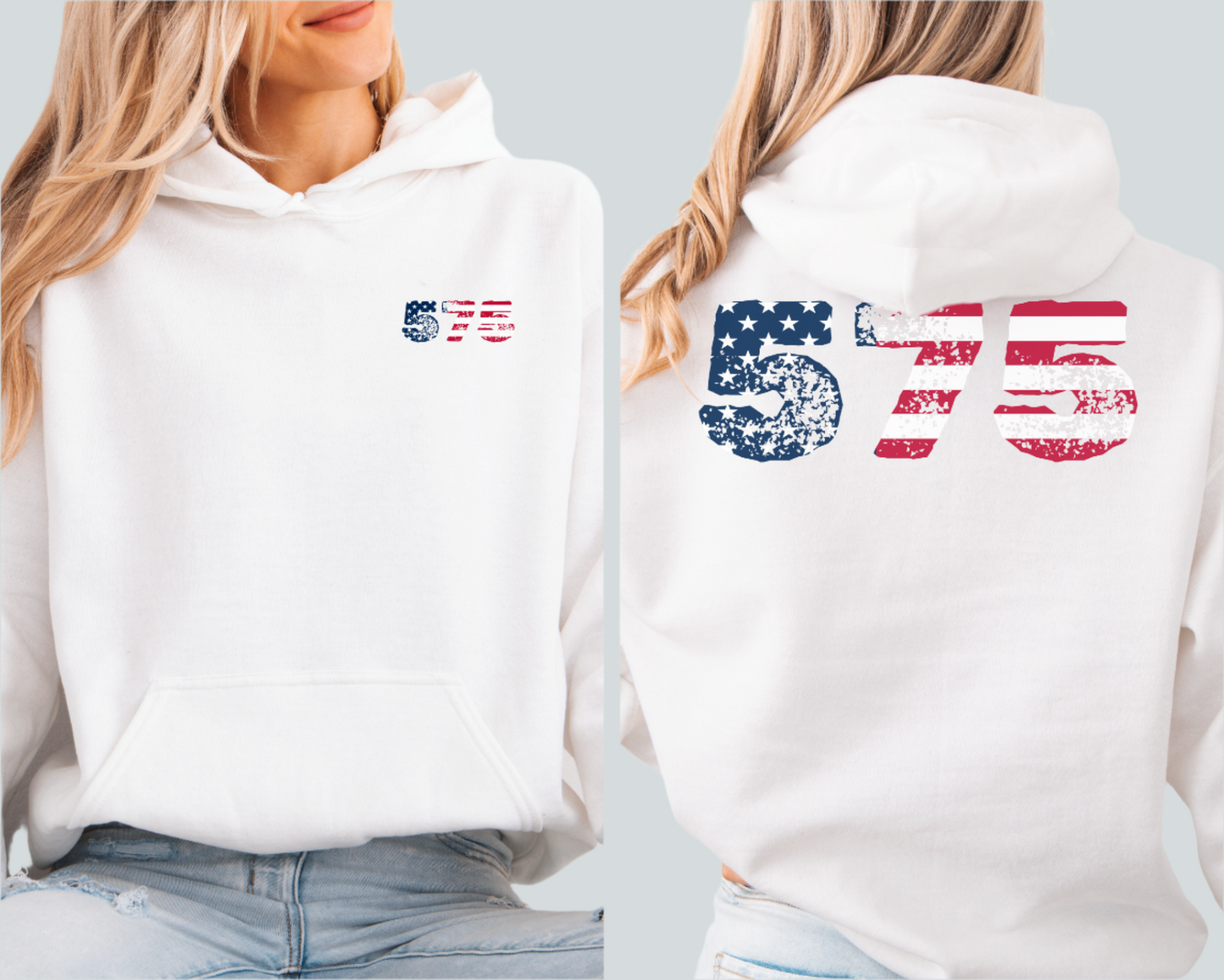 Patriotic Hoodie - New Mexico 575 Design