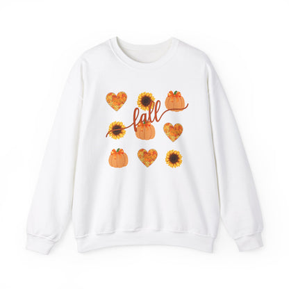 Fall Hearts Pumpkins Sunflower Sweatshirt