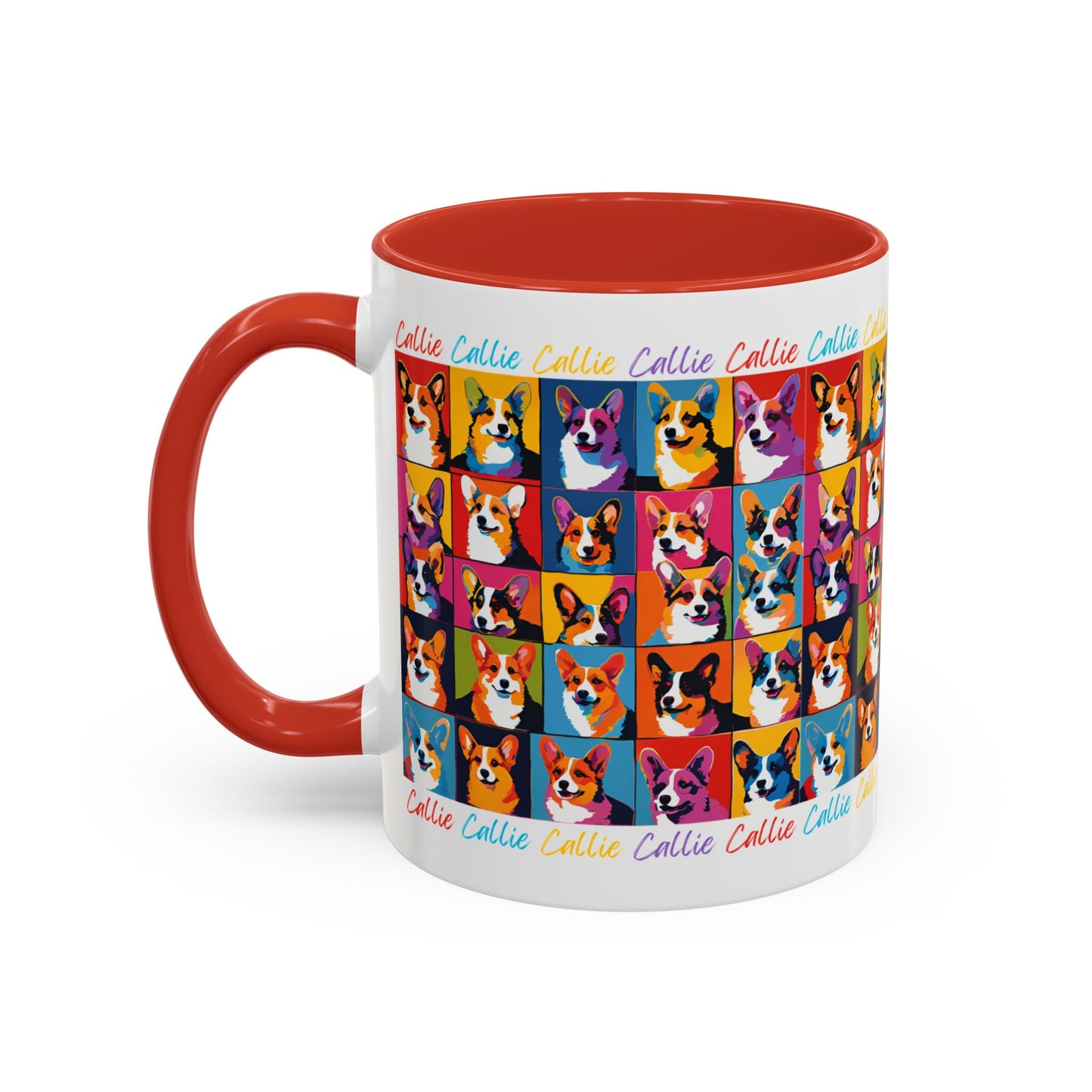 Coffee Mug Corgi Pop-Art Personalized with Name