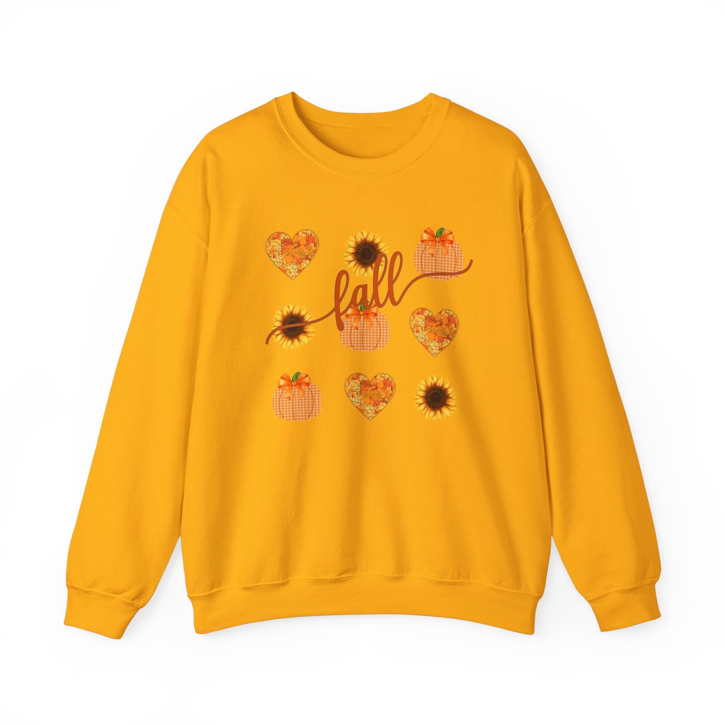 Fall Hearts Pumpkins Sunflower Sweatshirt