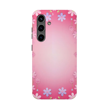 Phone Case - Flowers on Pink Ombre Design