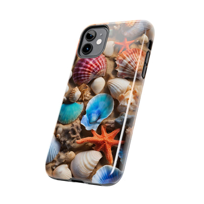 Oceanside memories - Seashells on Beach -Tough Phone Case for iPhones and Samsung Smartphones