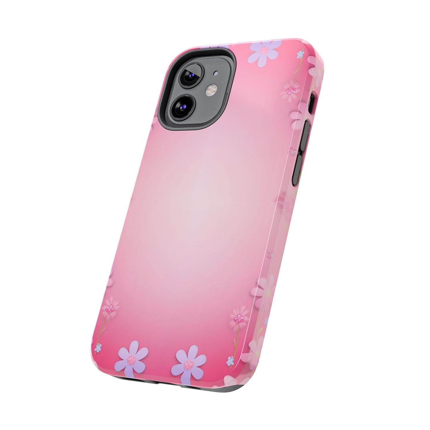 Phone Case - Flowers on Pink Ombre Design