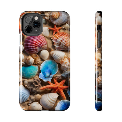 Oceanside memories - Seashells on Beach -Tough Phone Case for iPhones and Samsung Smartphones