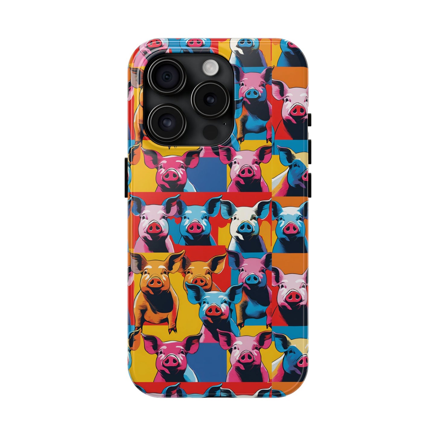 Colorful Pop Art Style Pigs Design - Tough Phone Cases for iPhone and Samsung Smartphones