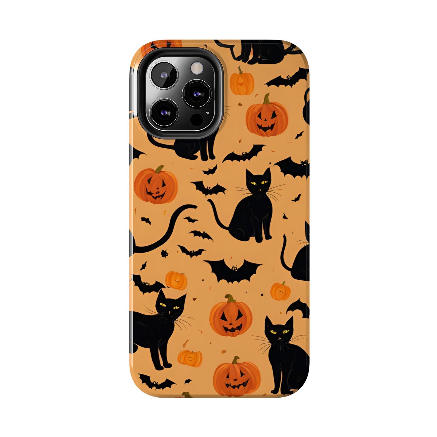 Halloween Black Cats and Pumpkins - Tough Phone Case for iPhones and Samsung Smartphones