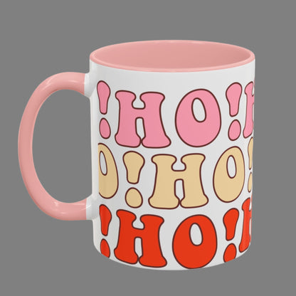 "HO! HO! HO! Accent Coffee Mug (11oz, 15oz) Fun Christmas Mug