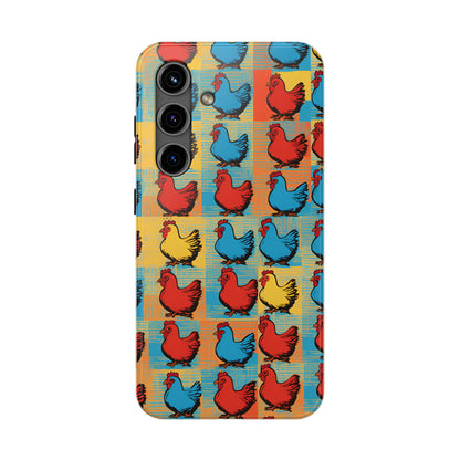 Artful Chickens - Tough Phone Case for iPhones and Samsung Smartphones