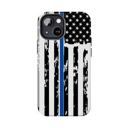 Phone Case: American Flag Blue Line Law Enforcement