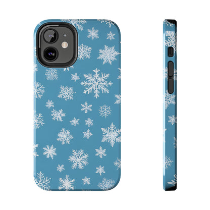 Snowflakes on Blue -Tough Phone Case for iPhone and Samsung Smartphones