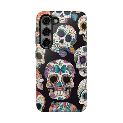 Day of the Dead Sugar Skulls el Día de Todos los Santos - Tough Phone Case for iPhones and Samsung Smartphones