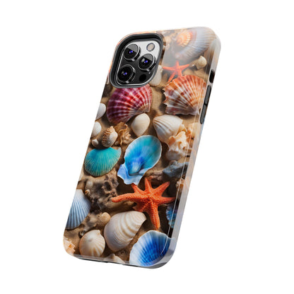 Oceanside memories - Seashells on Beach -Tough Phone Case for iPhones and Samsung Smartphones