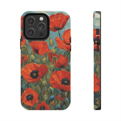 Field of Red Poppies - Tough Phone Case for iPhones and Samsung Smartphones