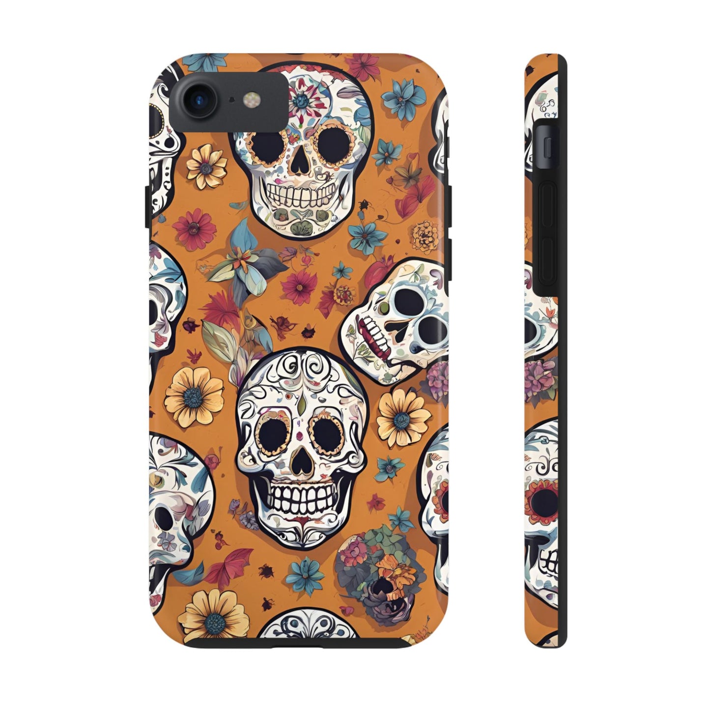 Phone Case - Day of the Dead Sugar Skulls Design  el Día de Todos los Santos iPhone and Samsung Smartphones