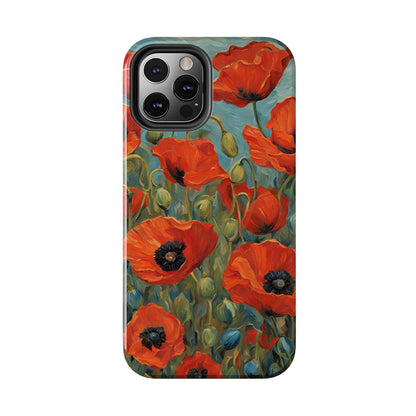 Field of Red Poppies - Tough Phone Case for iPhones and Samsung Smartphones