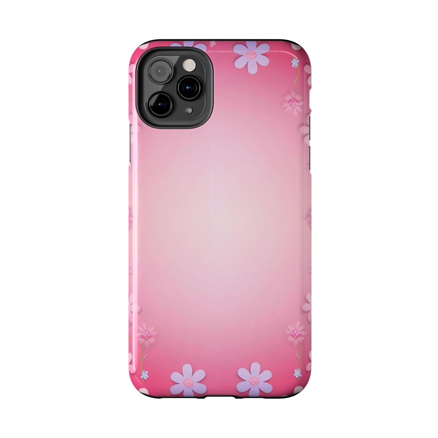 Phone Case - Flowers on Pink Ombre Design
