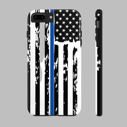 Phone Case: American Flag Blue Line Law Enforcement