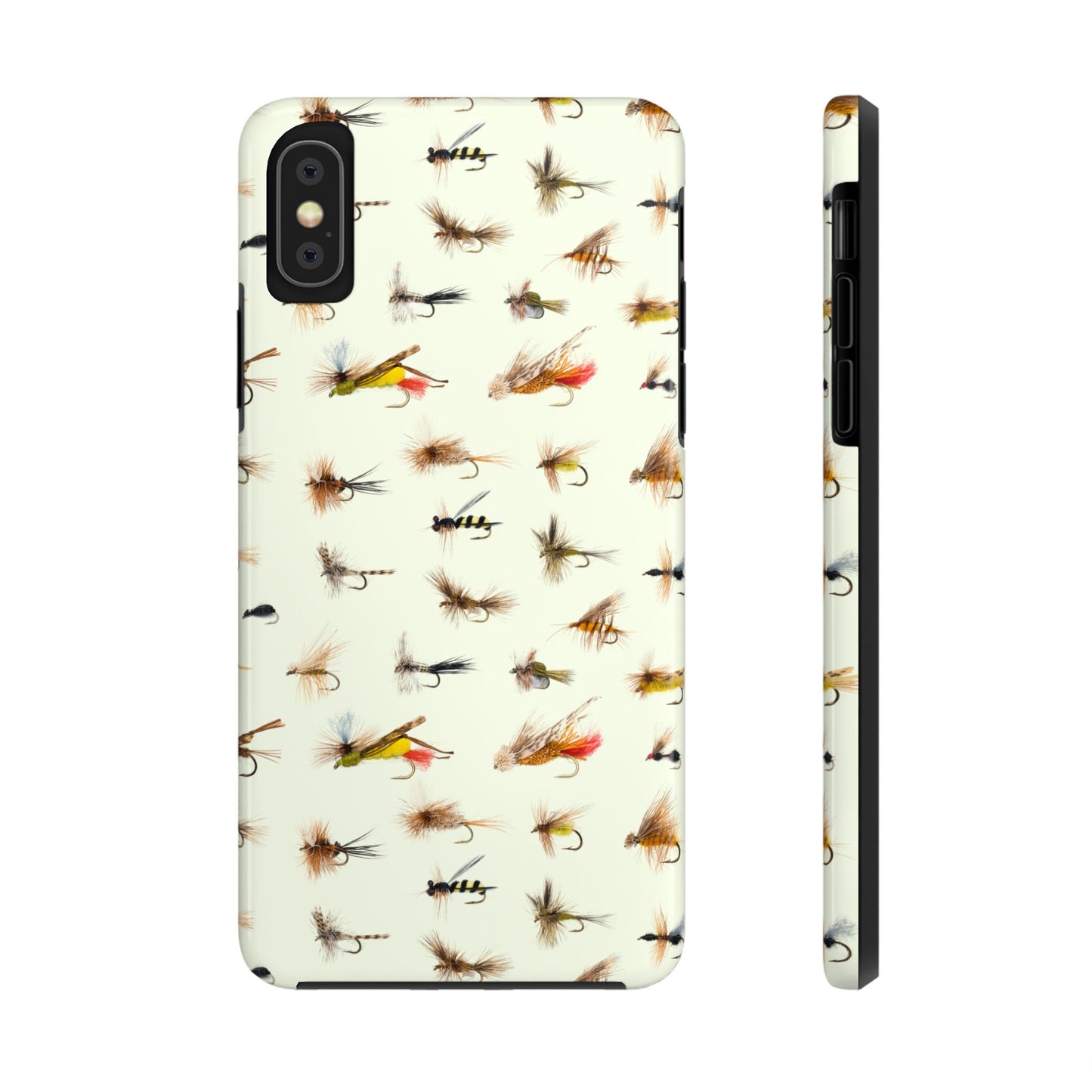 Dry Fly Fishing Lures in Cream  Tough Phone Case for iPhone and Samsung Smartphones