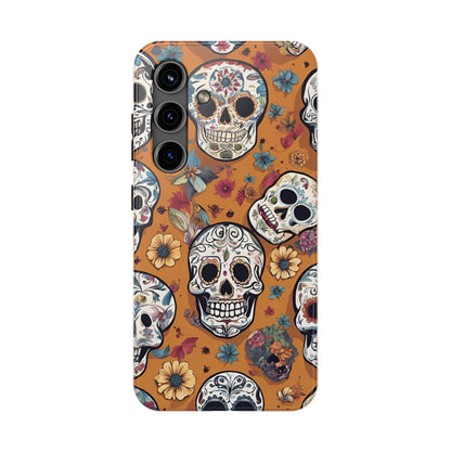 Phone Case - Day of the Dead Sugar Skulls Design  el Día de Todos los Santos iPhone and Samsung Smartphones