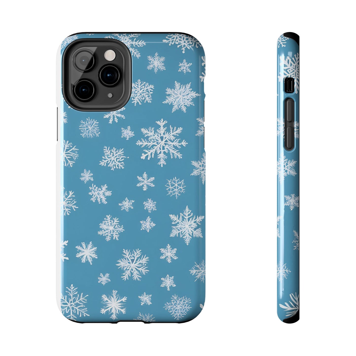 Snowflakes on Blue -Tough Phone Case for iPhone and Samsung Smartphones