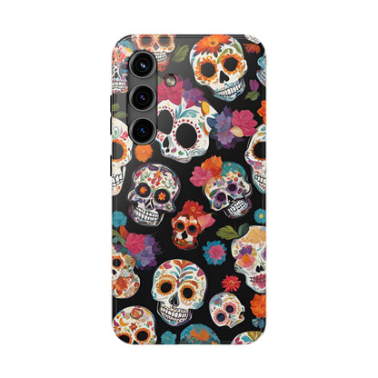 Day of the Dead Sugar Skulls el Día de Todos los Santos - Tough Phone Case for iPhones and Samsung Smartphones