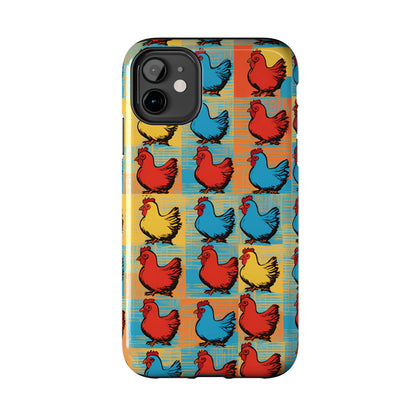 Artful Chickens - Tough Phone Case for iPhones and Samsung Smartphones